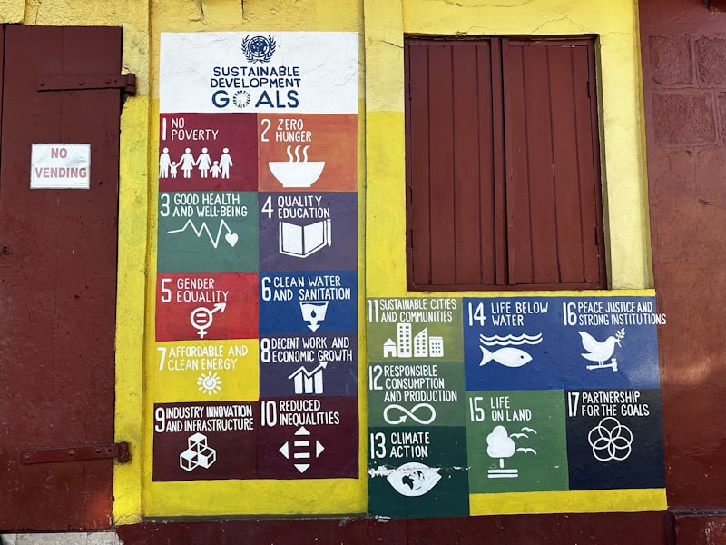 a building with a sign on the side of it